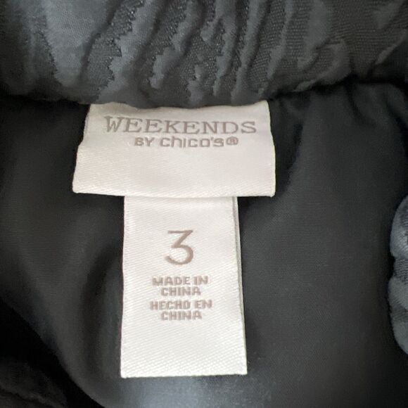 Weekends by Chico's Puffer Vest Women Extra Large Grey Snap Button Outerwear - Picture 5 of 14